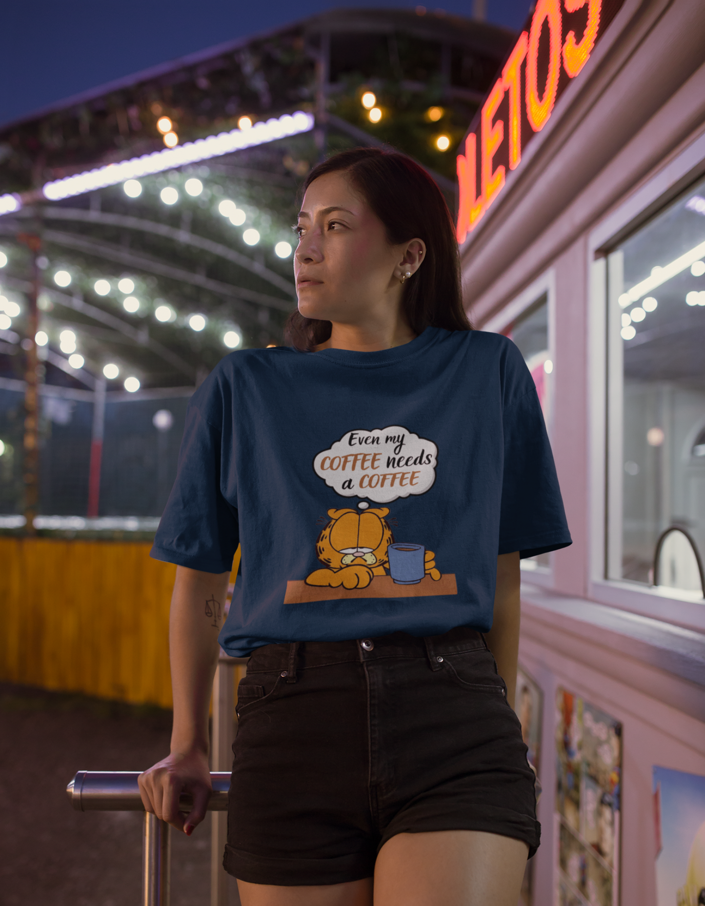 Even My Coffee Needs a Coffee Oversized T-Shirt for Women