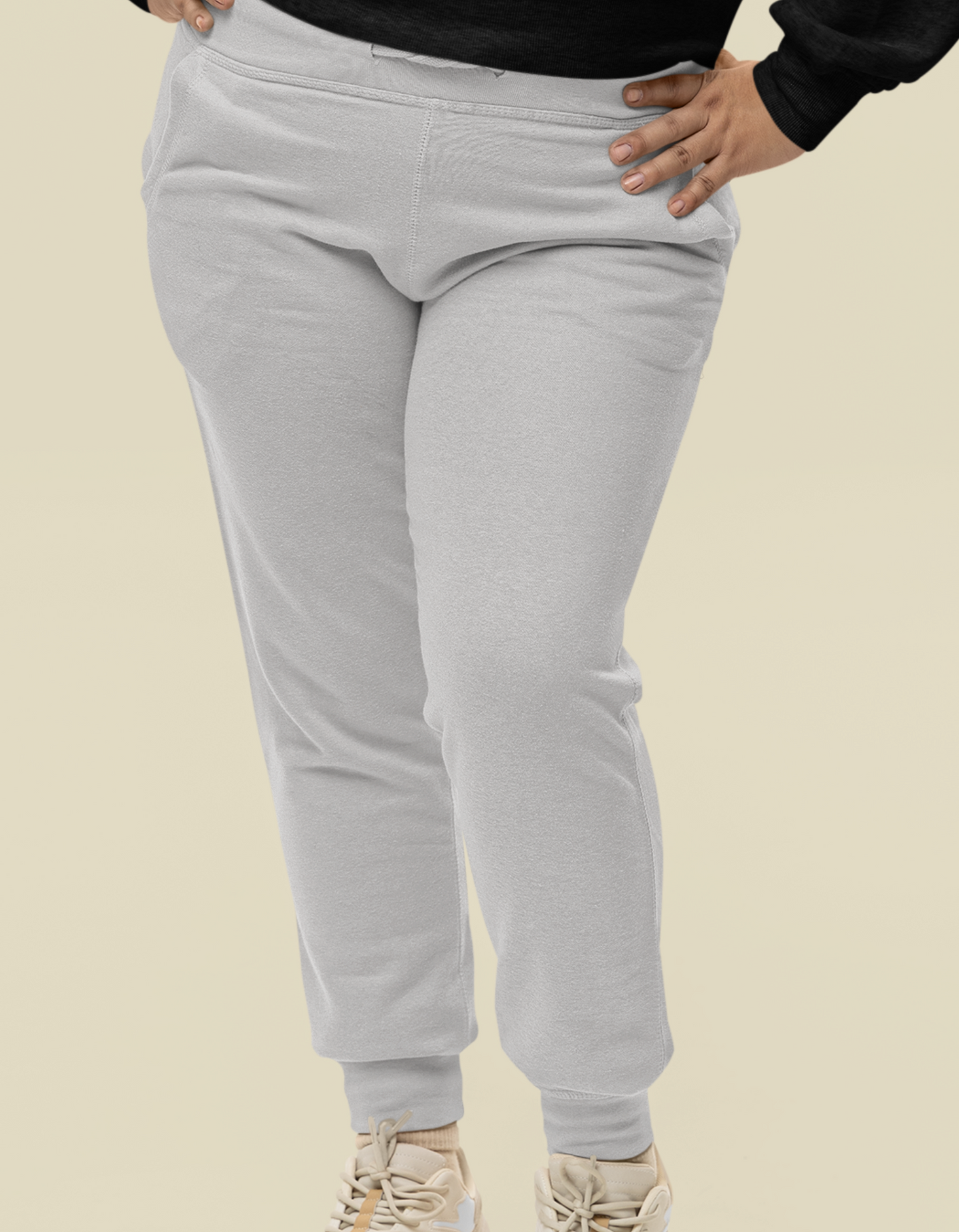 Grey Melange Joggers for Women