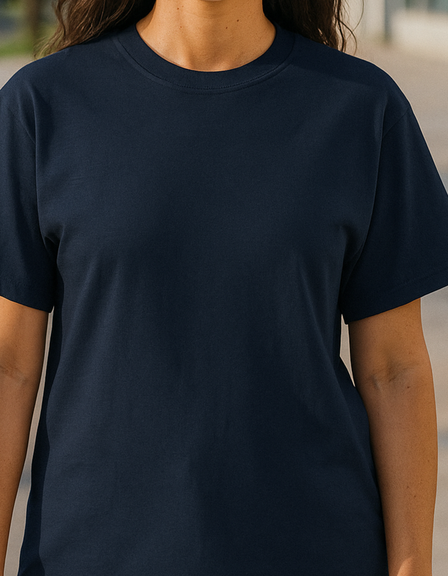 All Day Navy Melange Flex Tee for Women