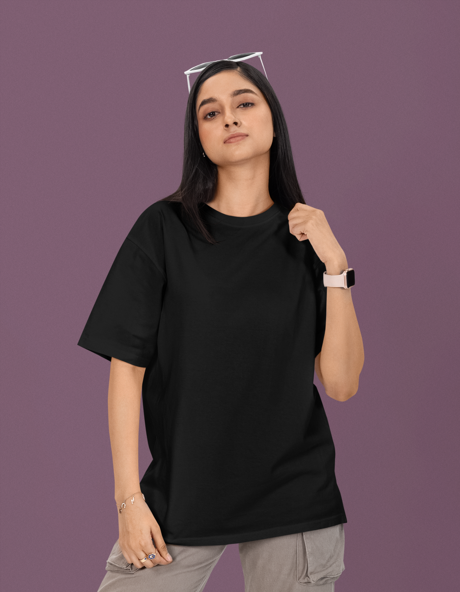 Oversized Plain Black T-Shirt for Women – SteekStyle
