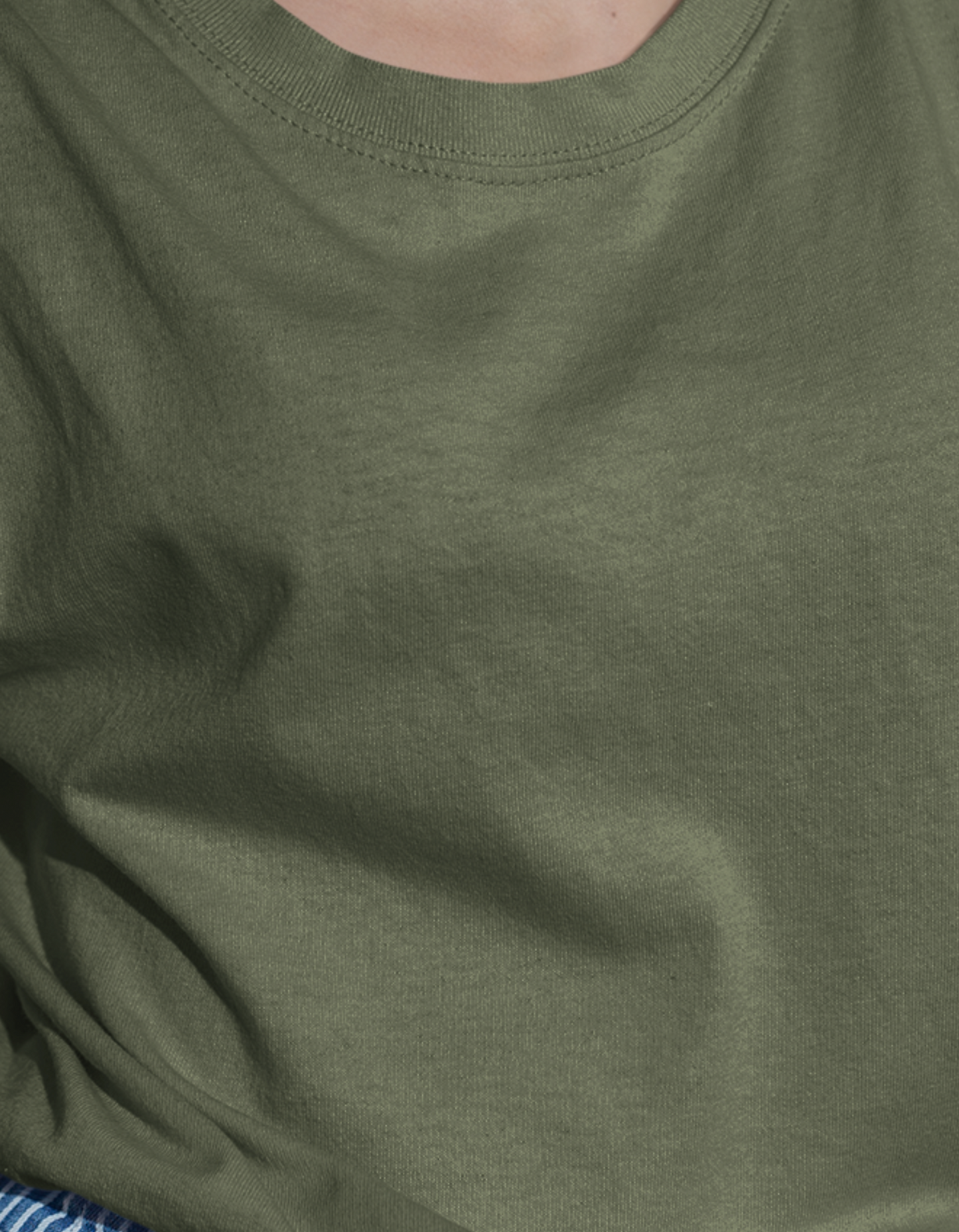 Oversized Plain Olive Green T-Shirt for Women