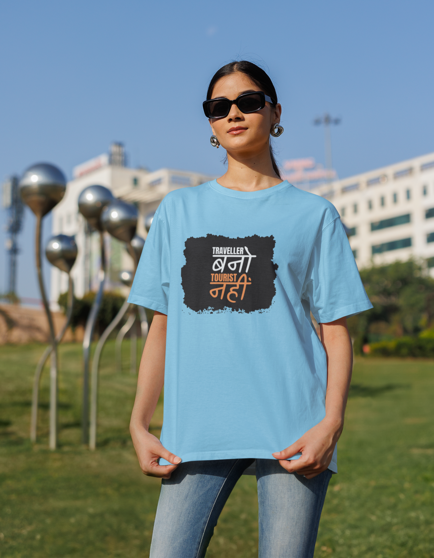 Traveller Bano Tourist Nahi Oversized T-shirt for Women