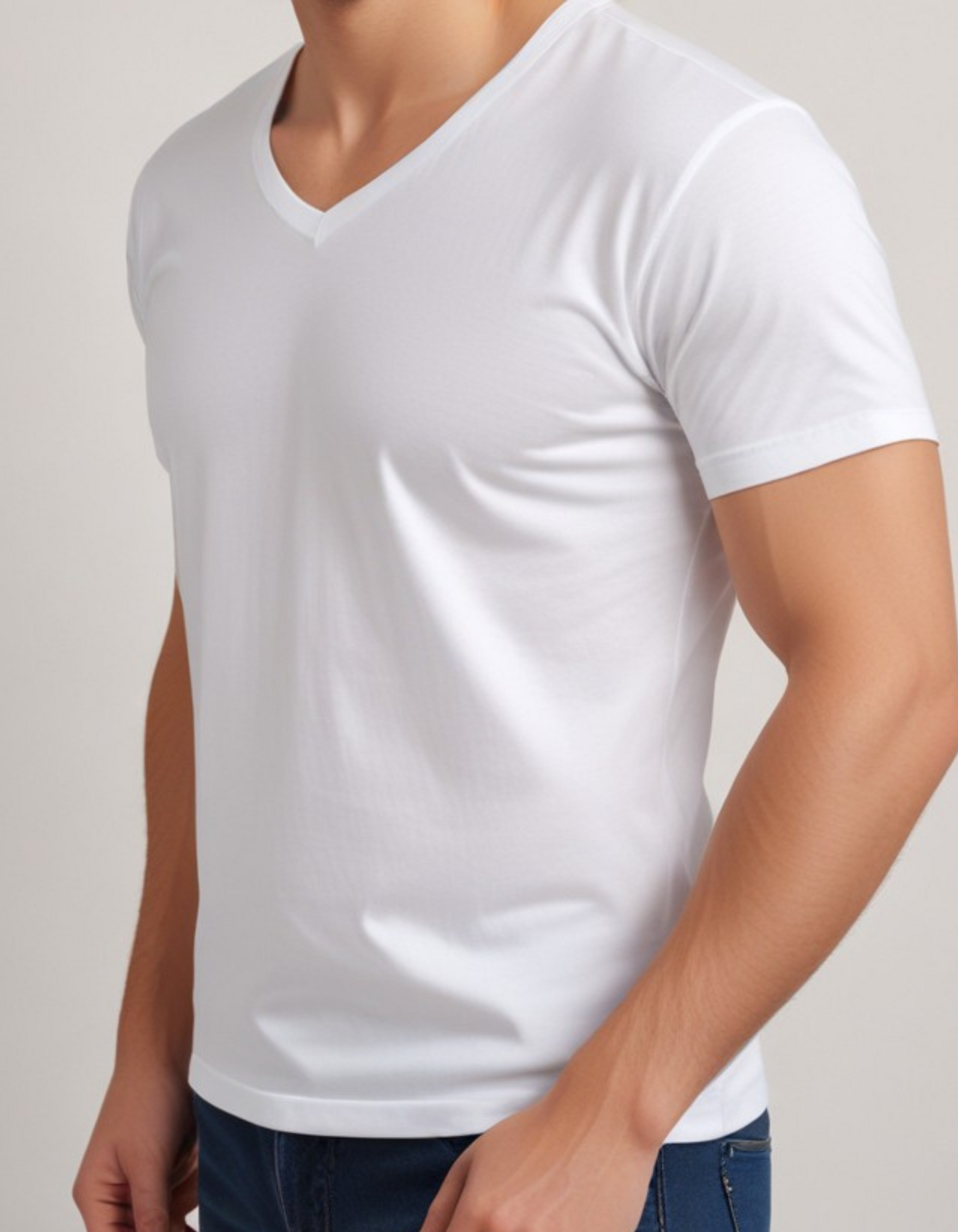White V Neck T-Shirts For Men