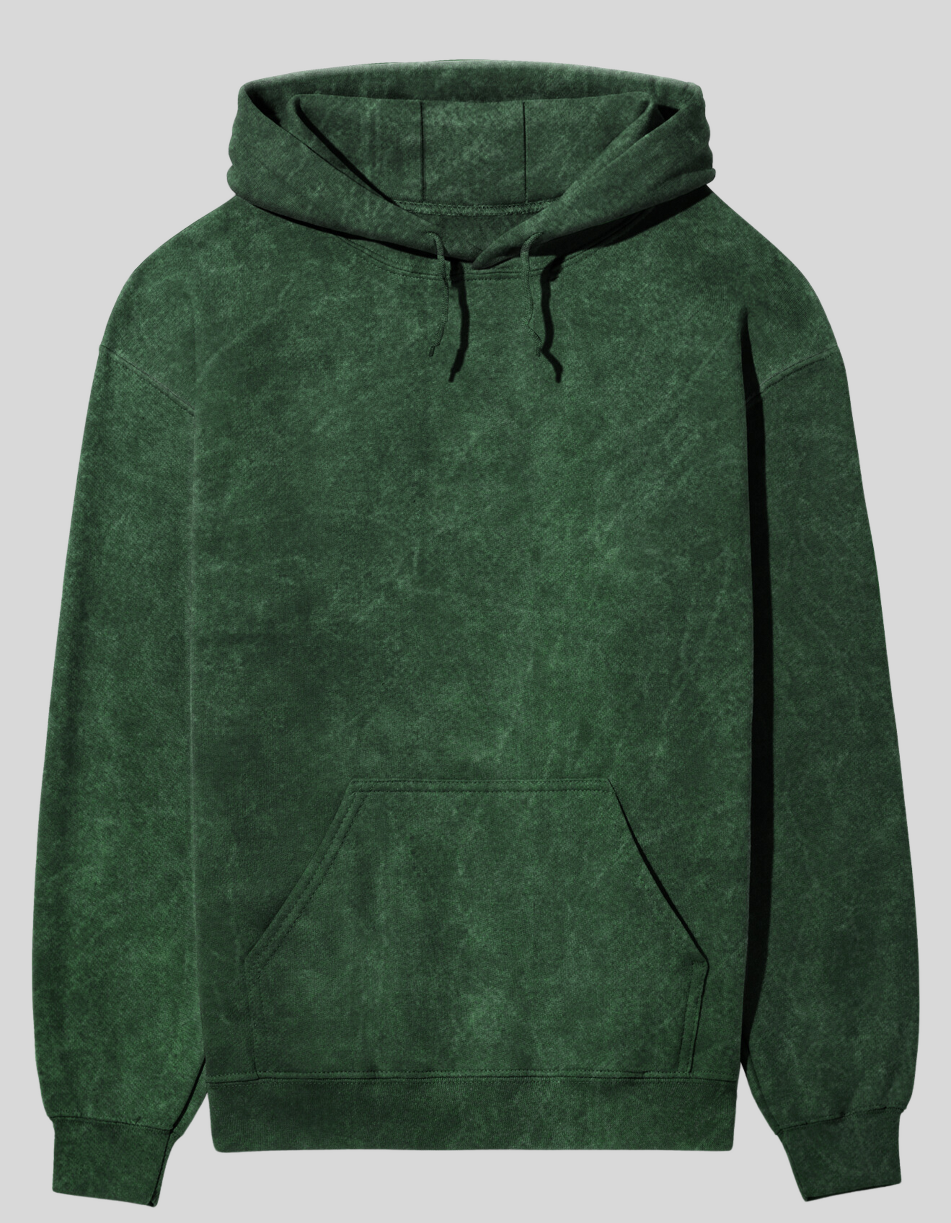 Bottle Green Acid Wash Hooded SweatShirt for Women