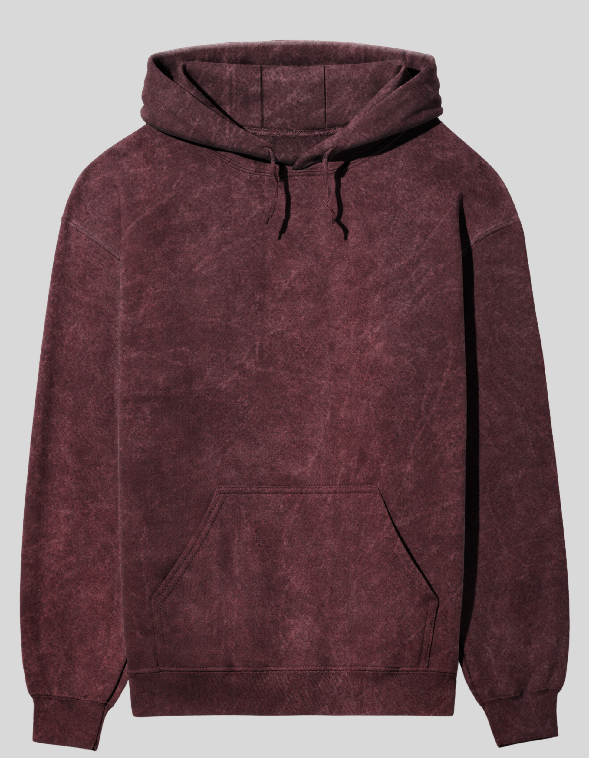 Maroon Acid Wash Hooded Sweatshirt for women