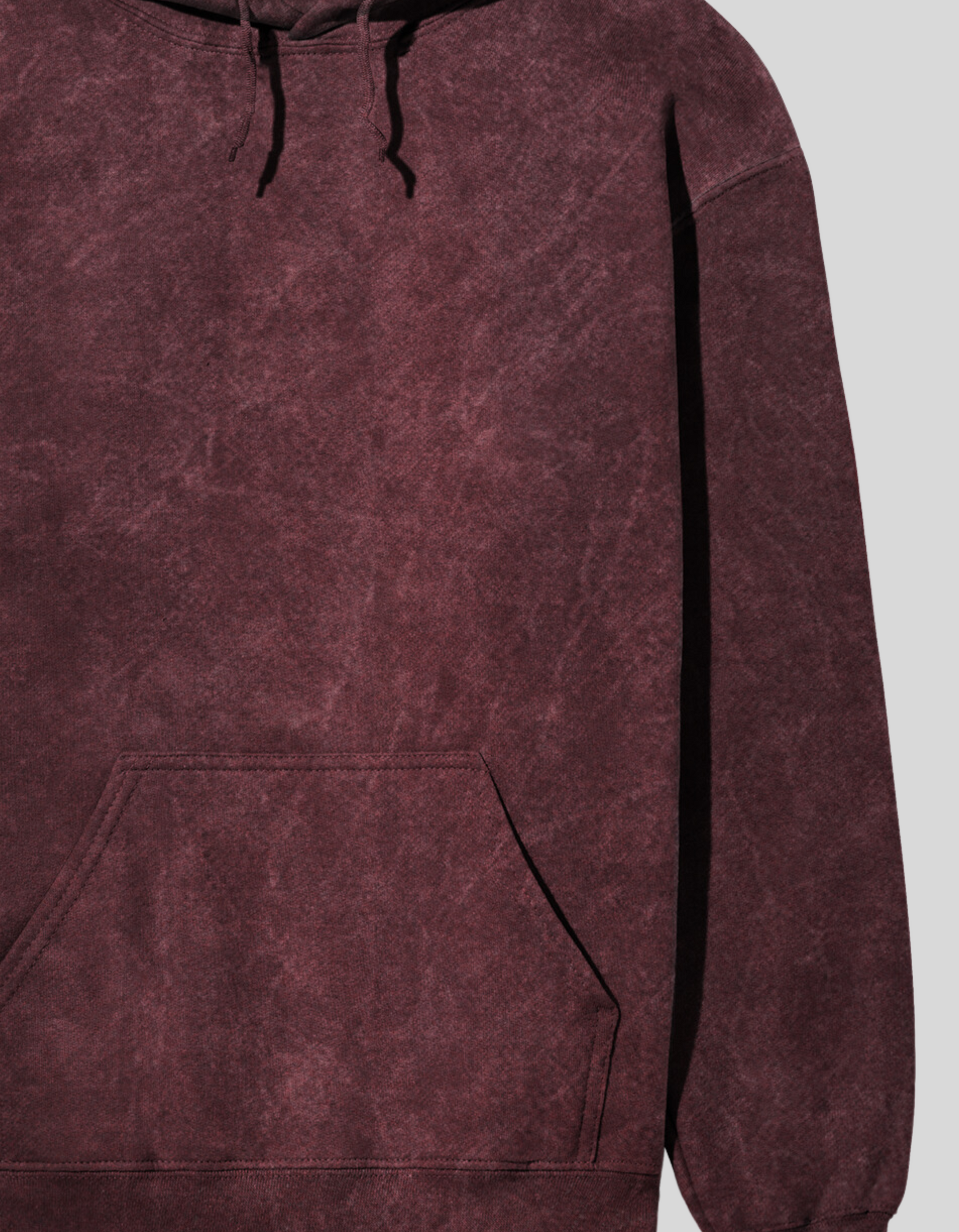 Maroon Acid Wash Hooded Sweatshirt for women