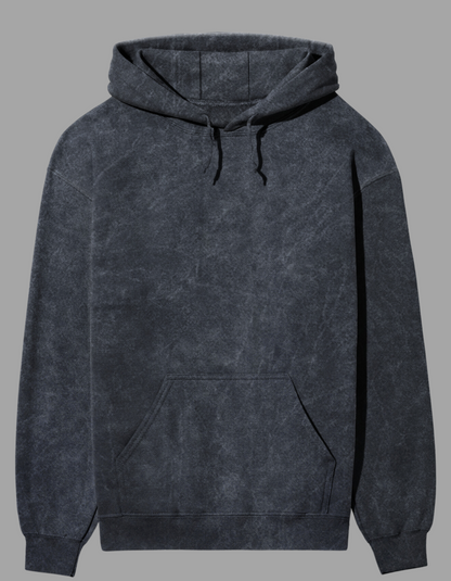 Navy Blue Acid Wash Hooded SweatShirt for men