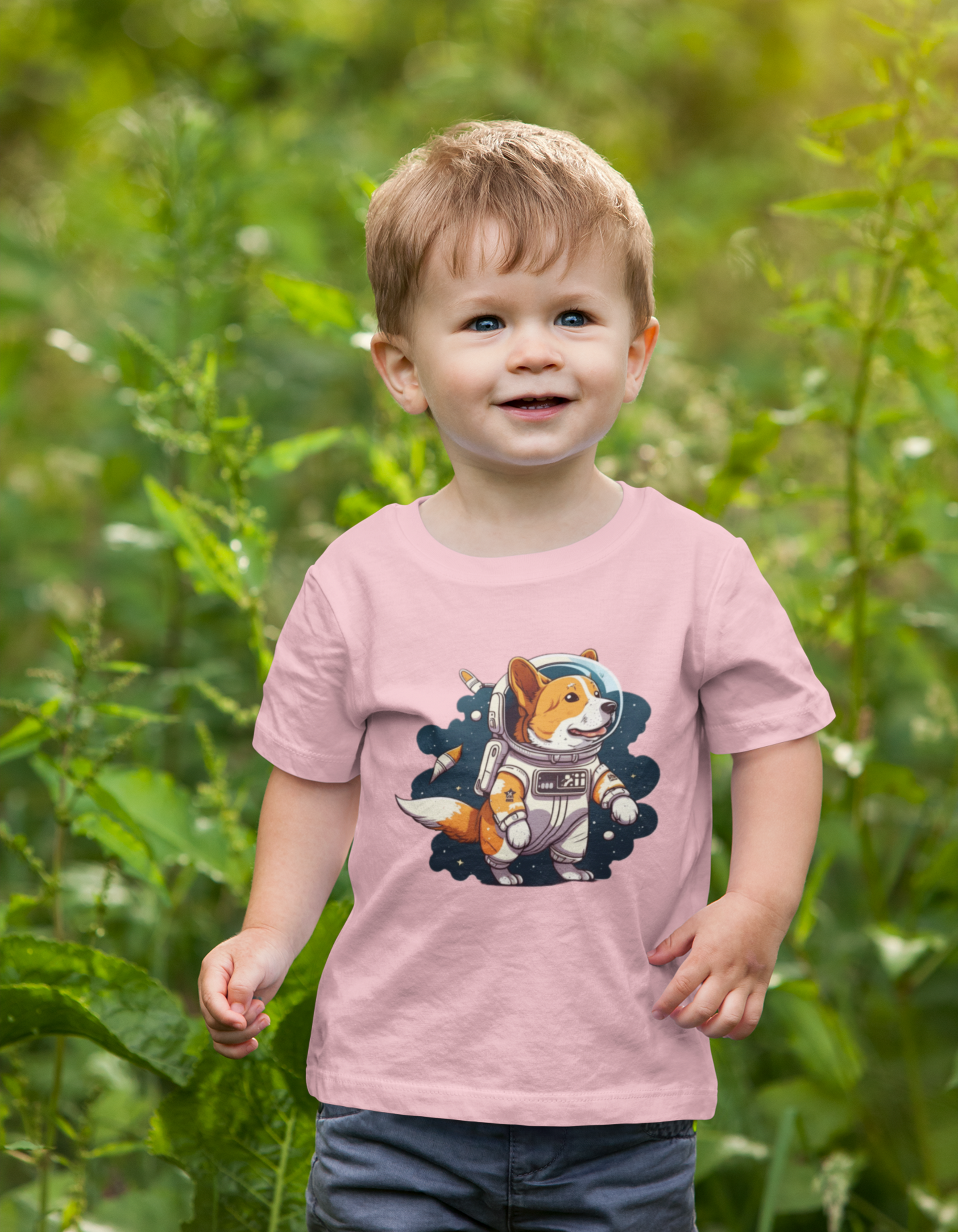 Astronaut Dog Kids T-Shirt for Boys