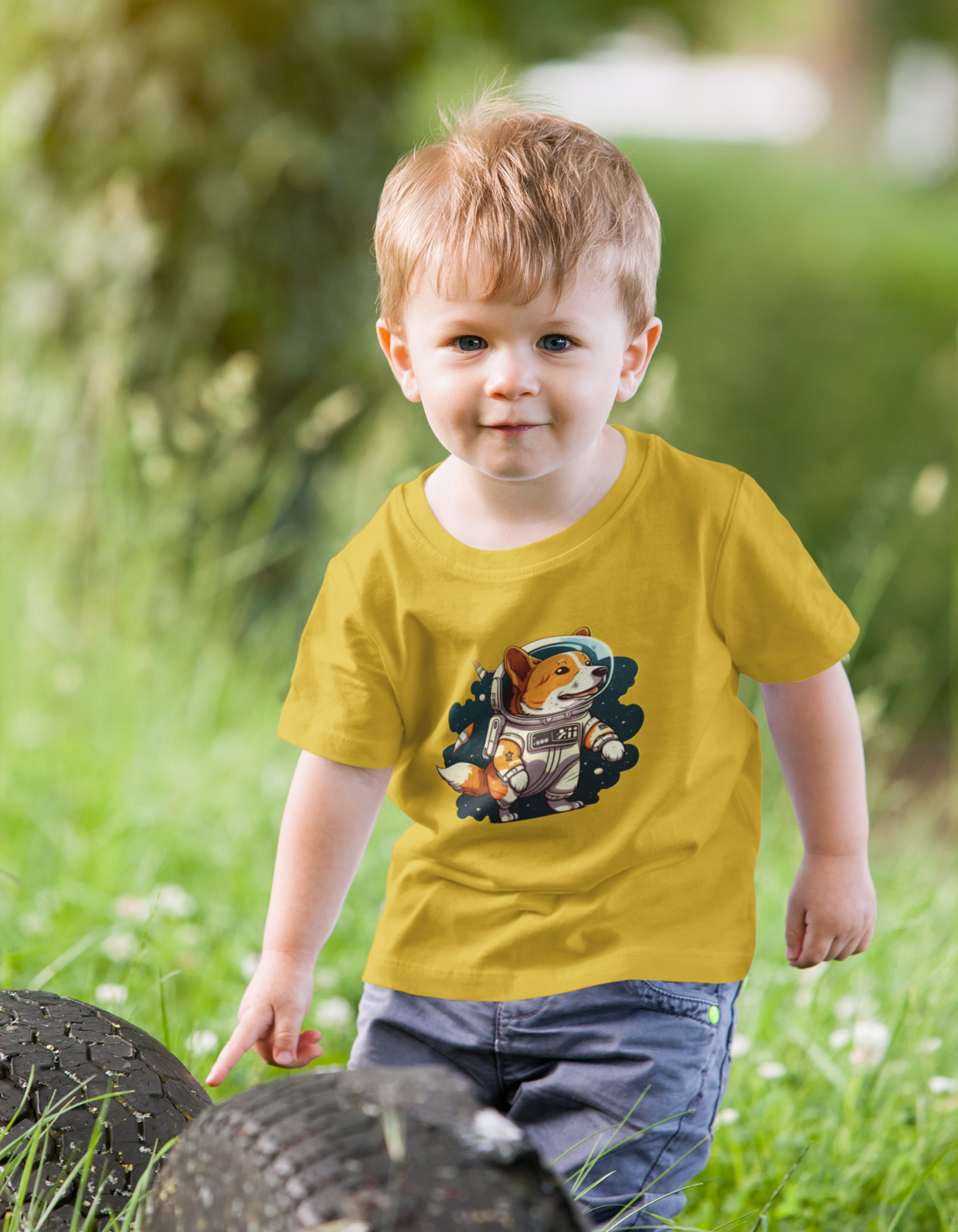 Astronaut Dog Kids T-Shirt for Boys