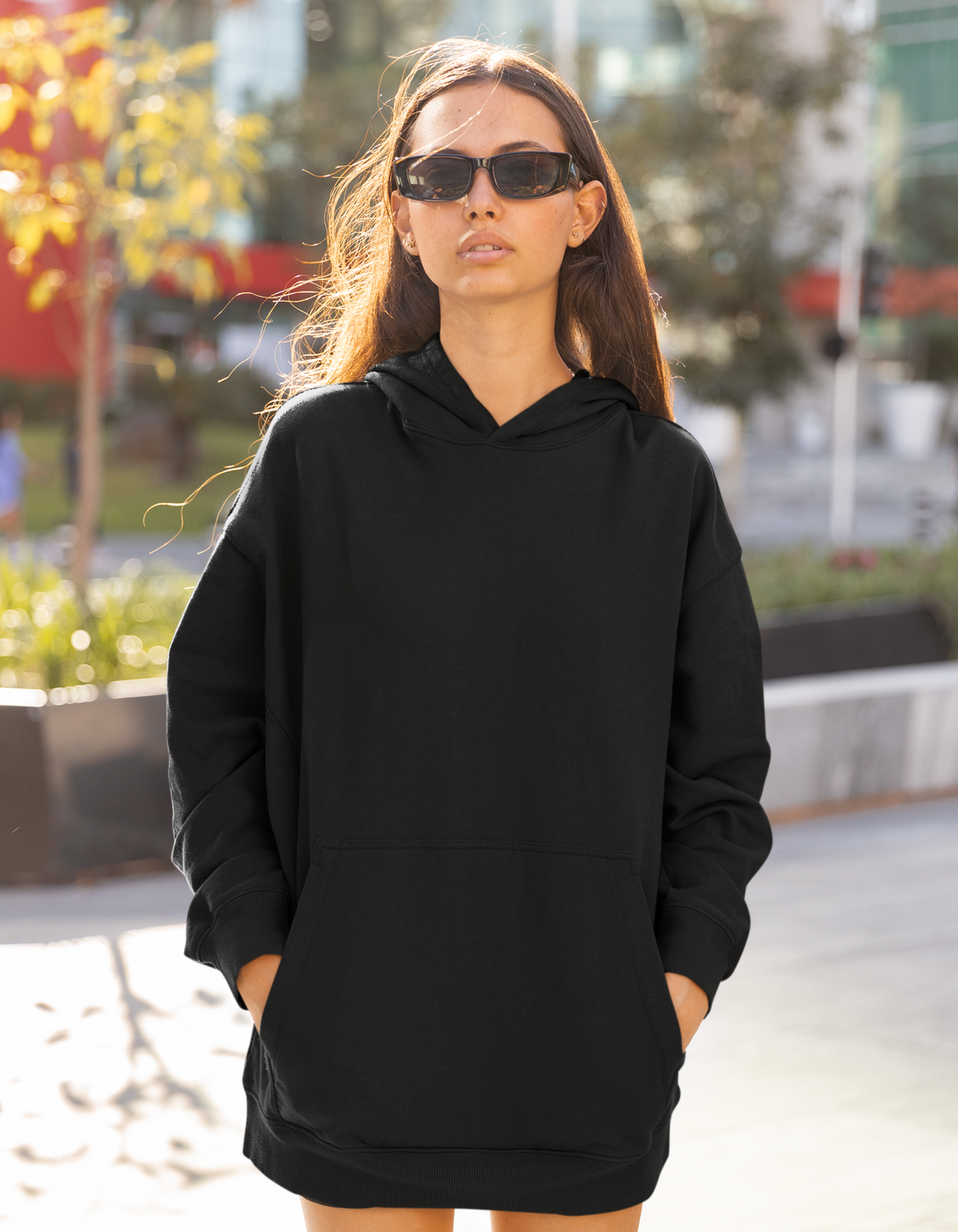 Black Oversized Hooded Sweatshirt for Women