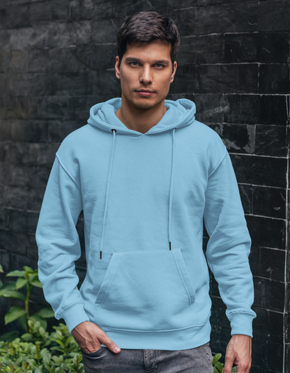 Baby Blue Hooded Sweatshirt for Men