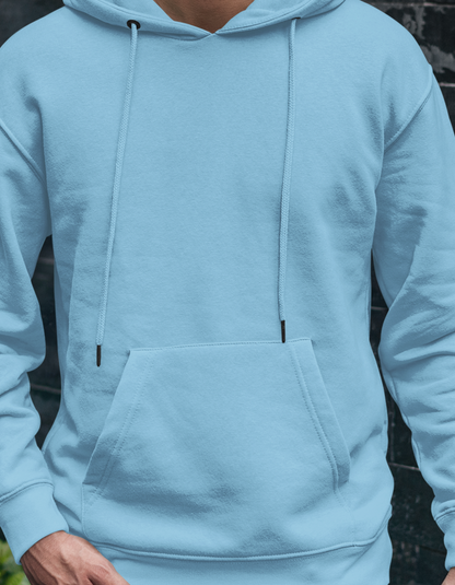 Baby Blue Hooded Sweatshirt for Men