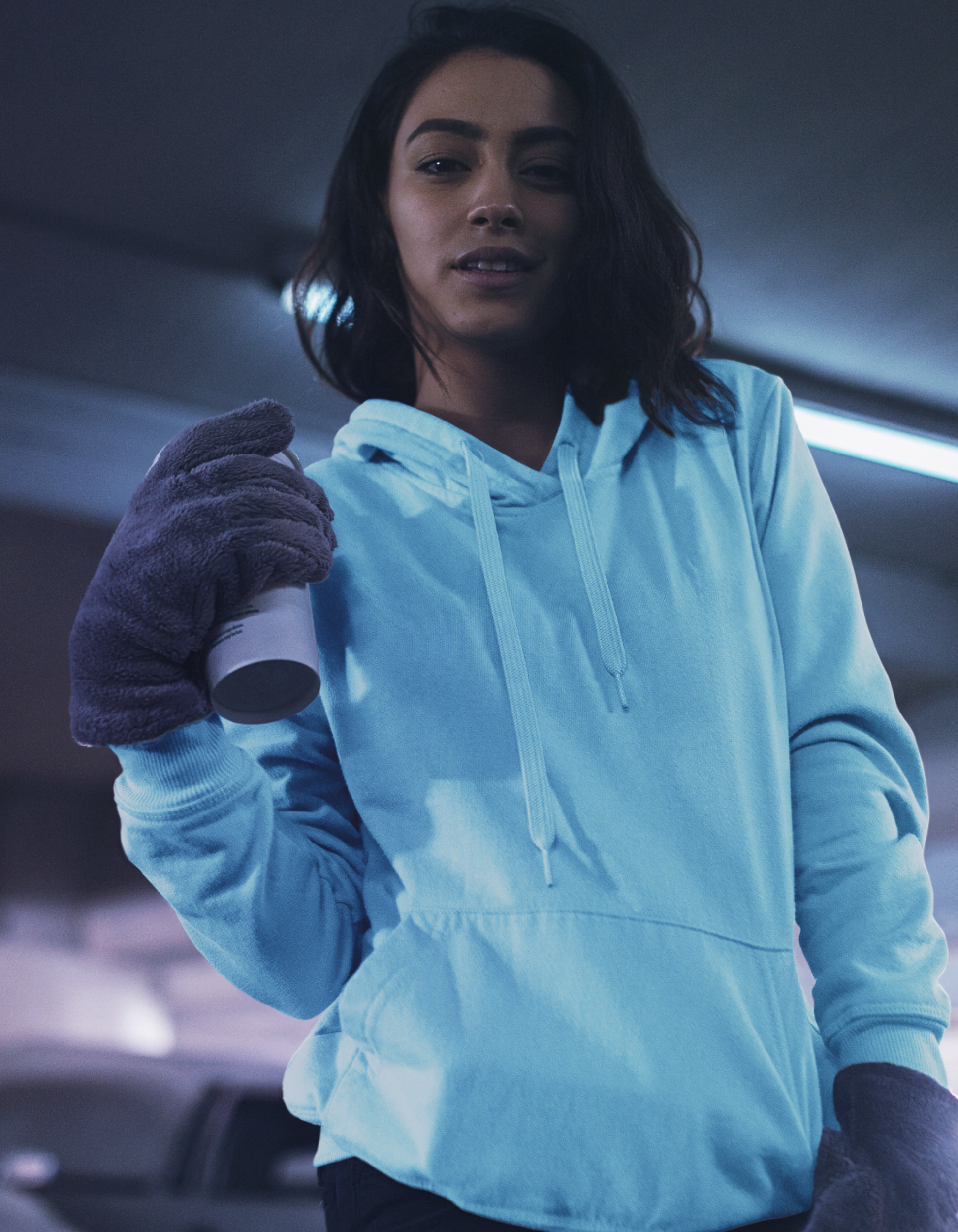 Baby Blue Hooded Sweatshirt for Women