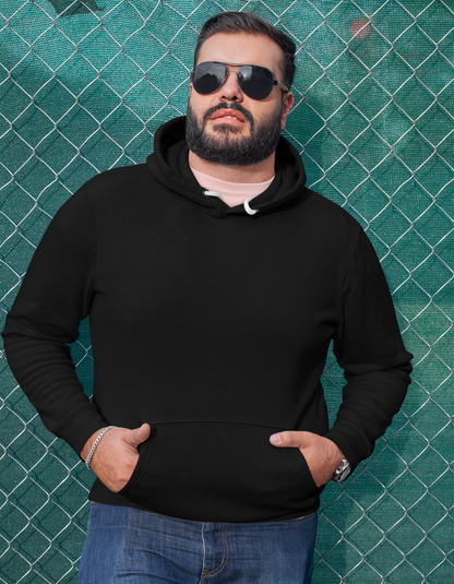 Black Hooded Plus Size Sweatshirts for Men