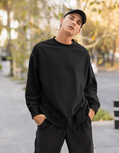 Oversized Black Sweatshirt for Men