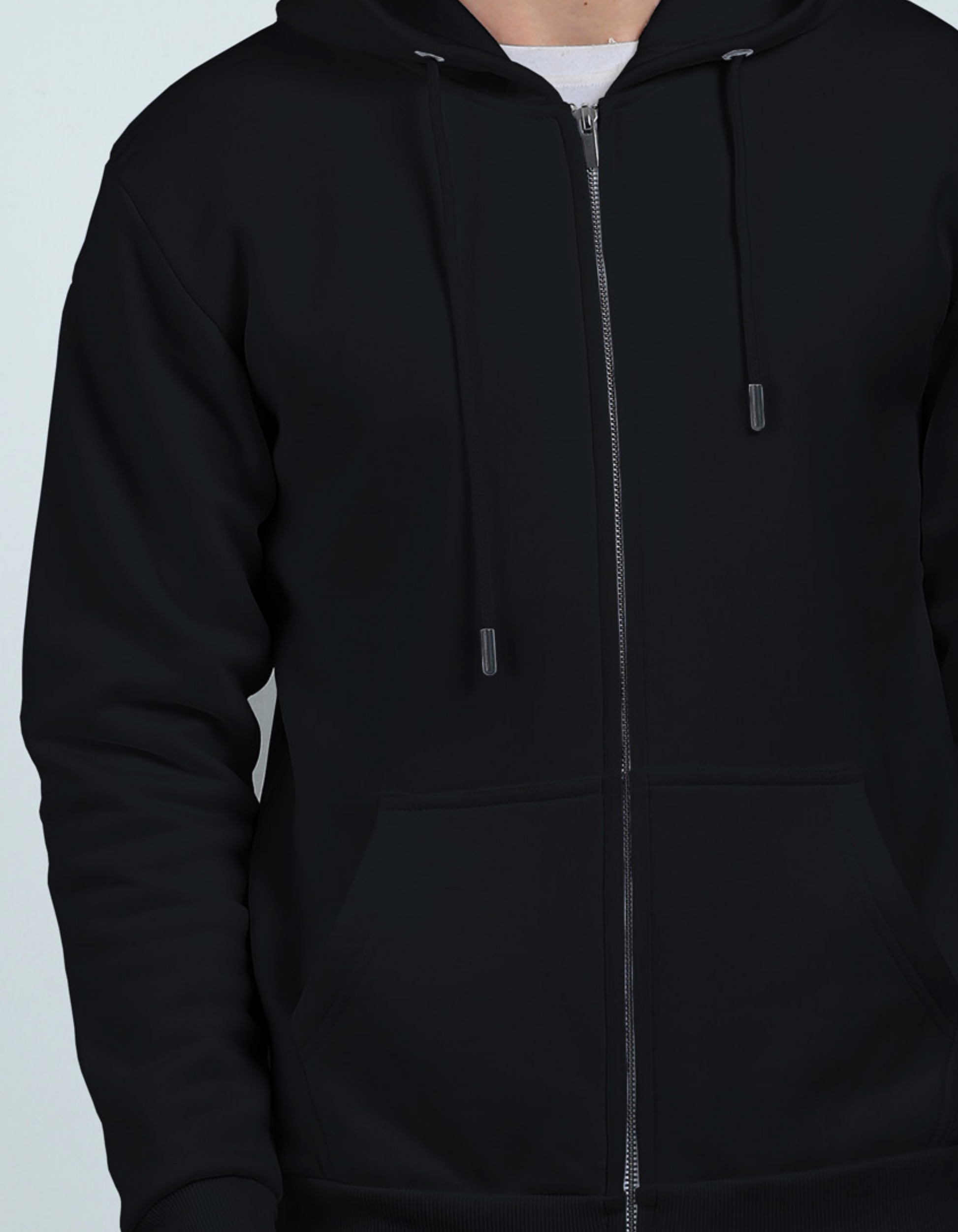 Black Zipper Hoodie for Men