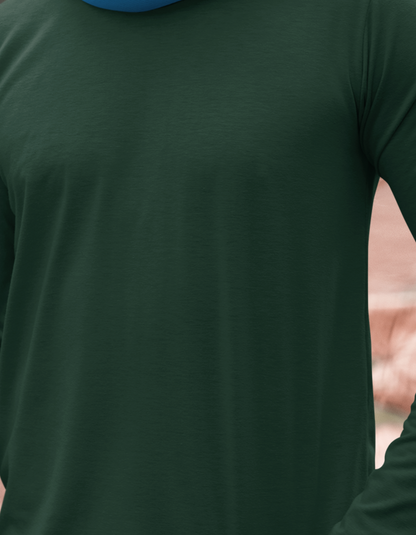 Bottle Green Full-Sleeve T-Shirt for Men