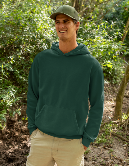 Bottle Green Hooded Sweatshirt for Men