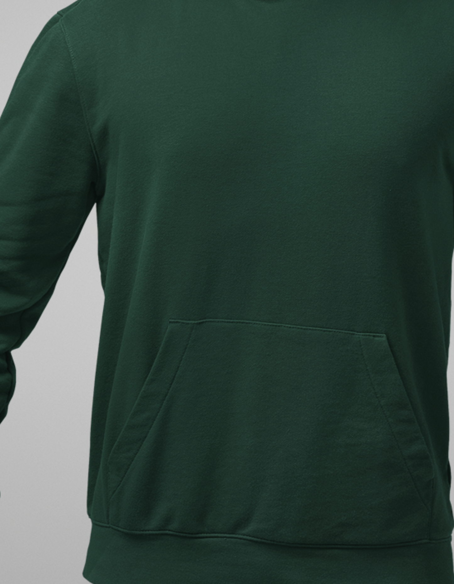 Bottle Green Plus Size Hooded Sweatshirt for Men