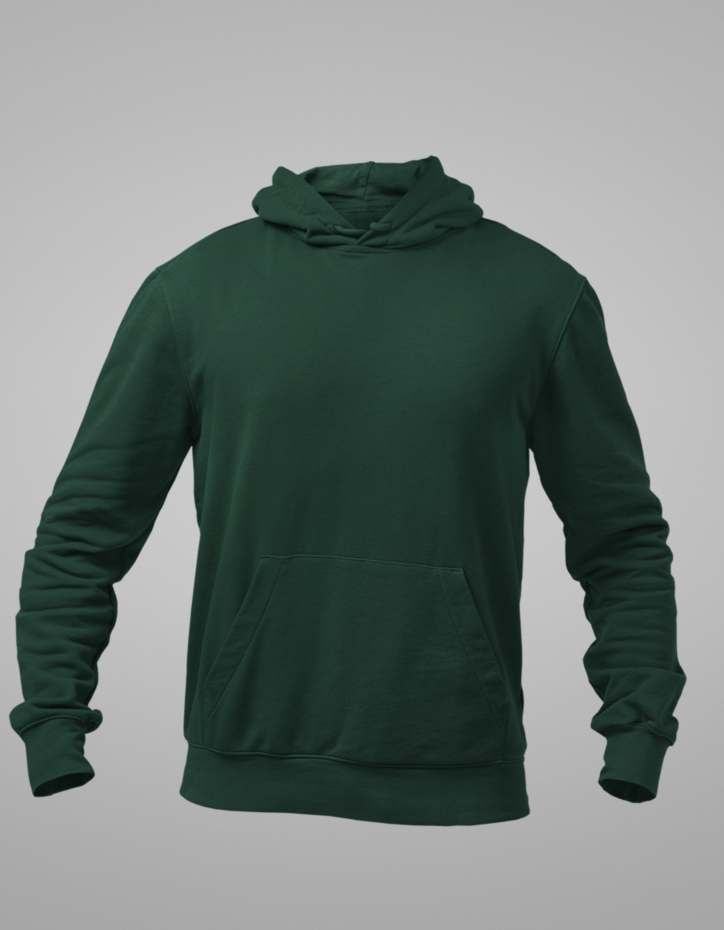 Bottle Green Plus Size Hooded Sweatshirt for Men