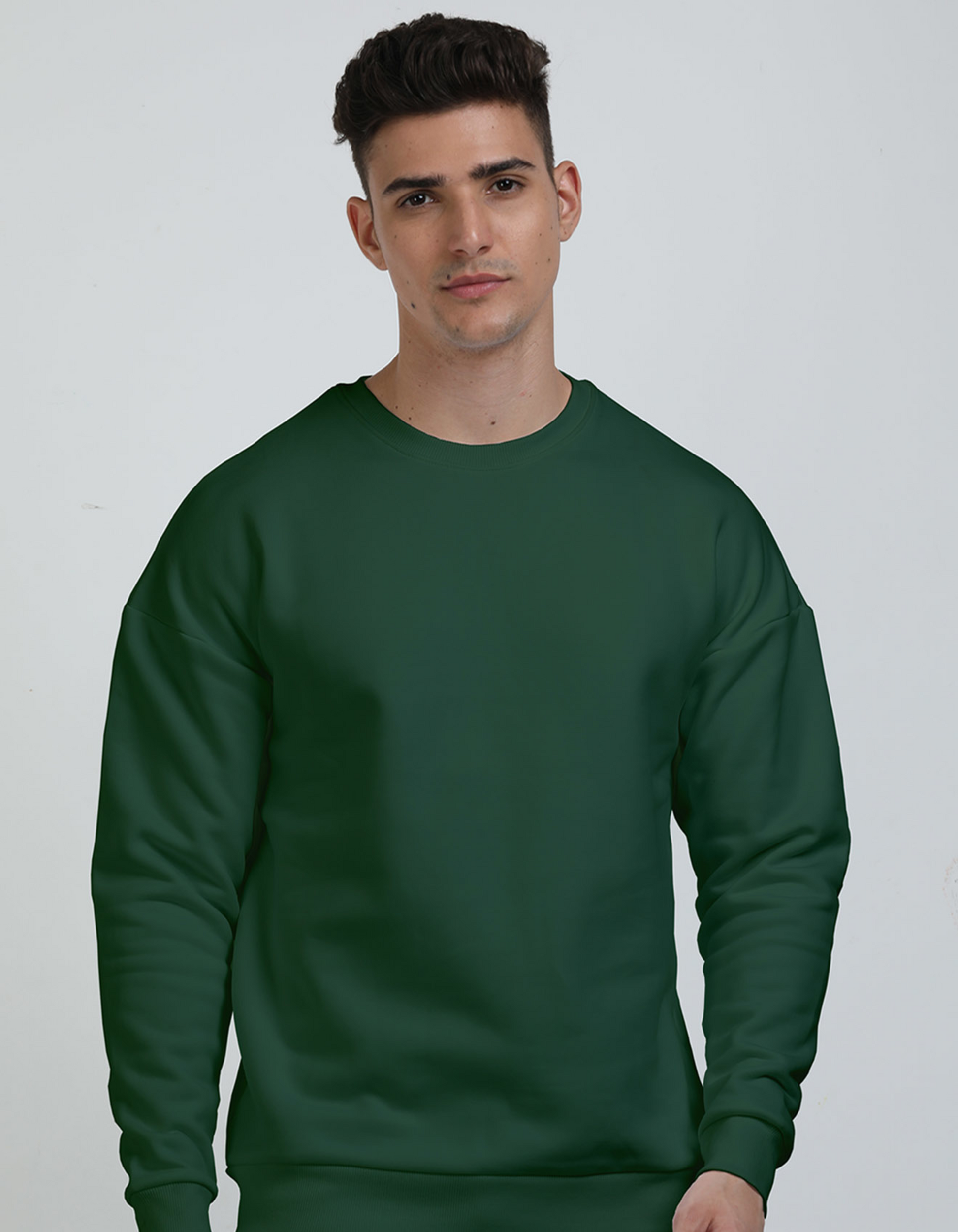 Oversized Bottle Green Sweatshirts for Men