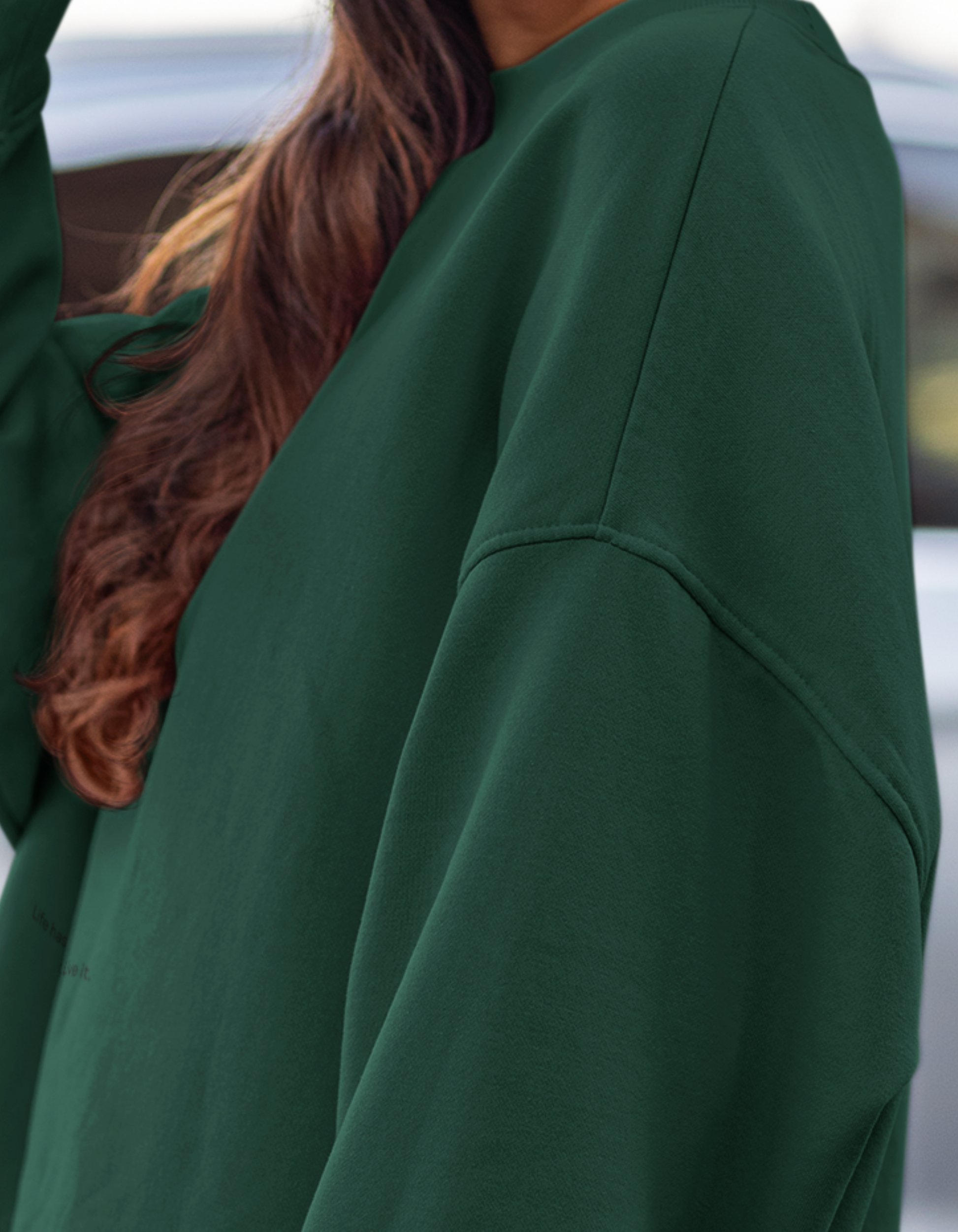 Oversized Bottle Green Sweatshirts for Women