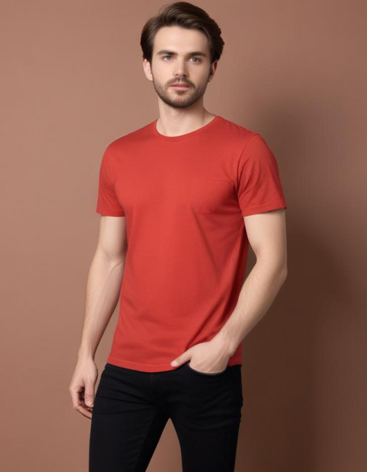 Brick Red T-Shirt for Men Online