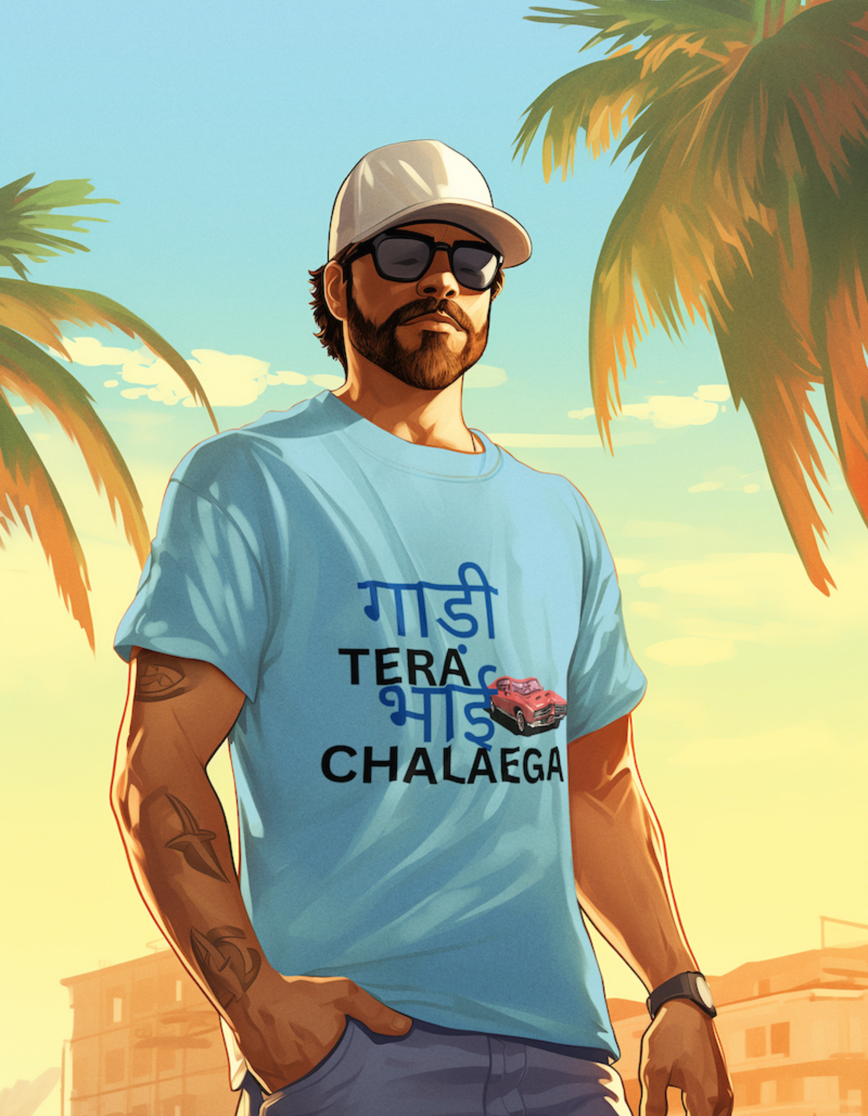 Gaddi Tera Bhai Chalega T-Shirts for Men