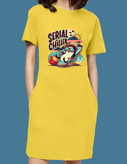 Serial Chiller T-Shirt Dresses for Women