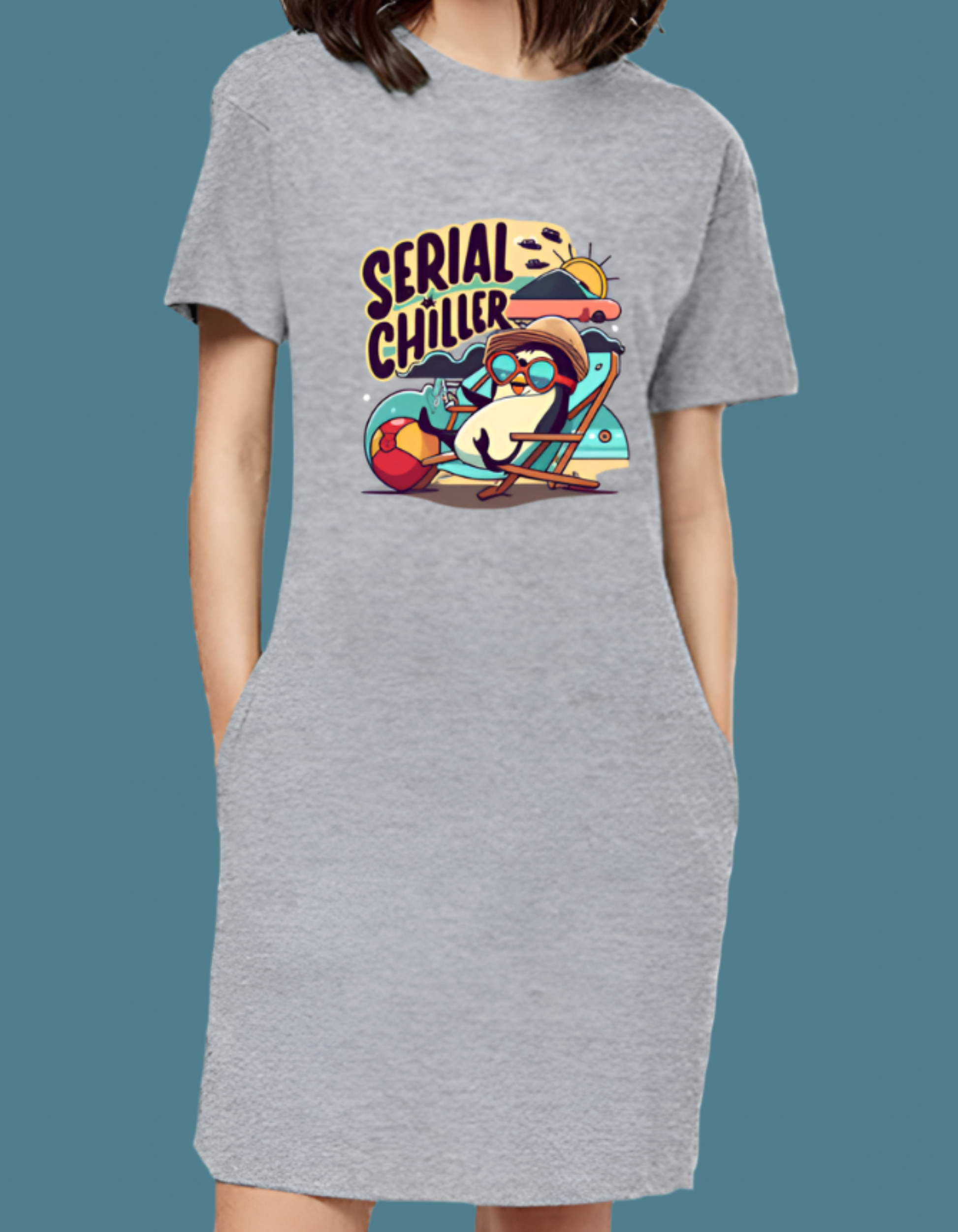 Serial Chiller T-Shirt Dresses for Women