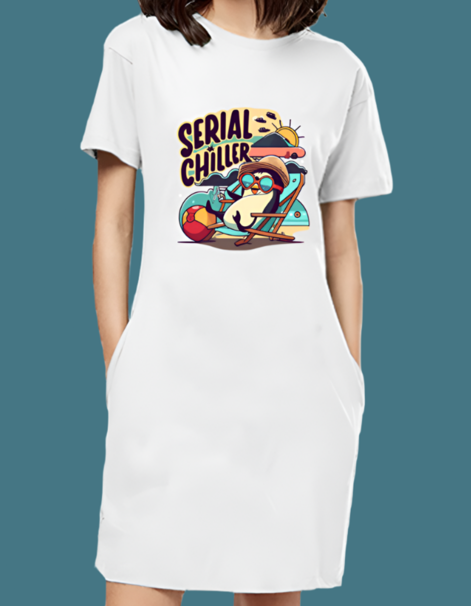 Serial Chiller T-Shirt Dresses for Women