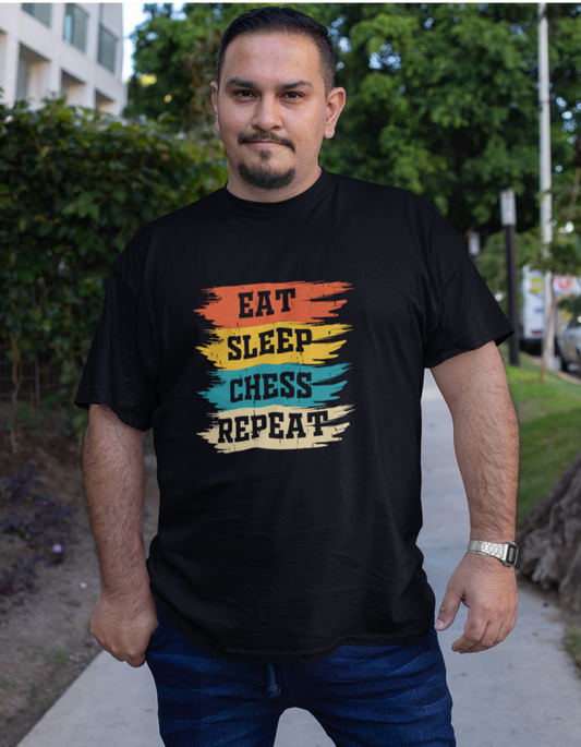 Eat Sleep Chess Repeat Plus Size T-Shirts for Men