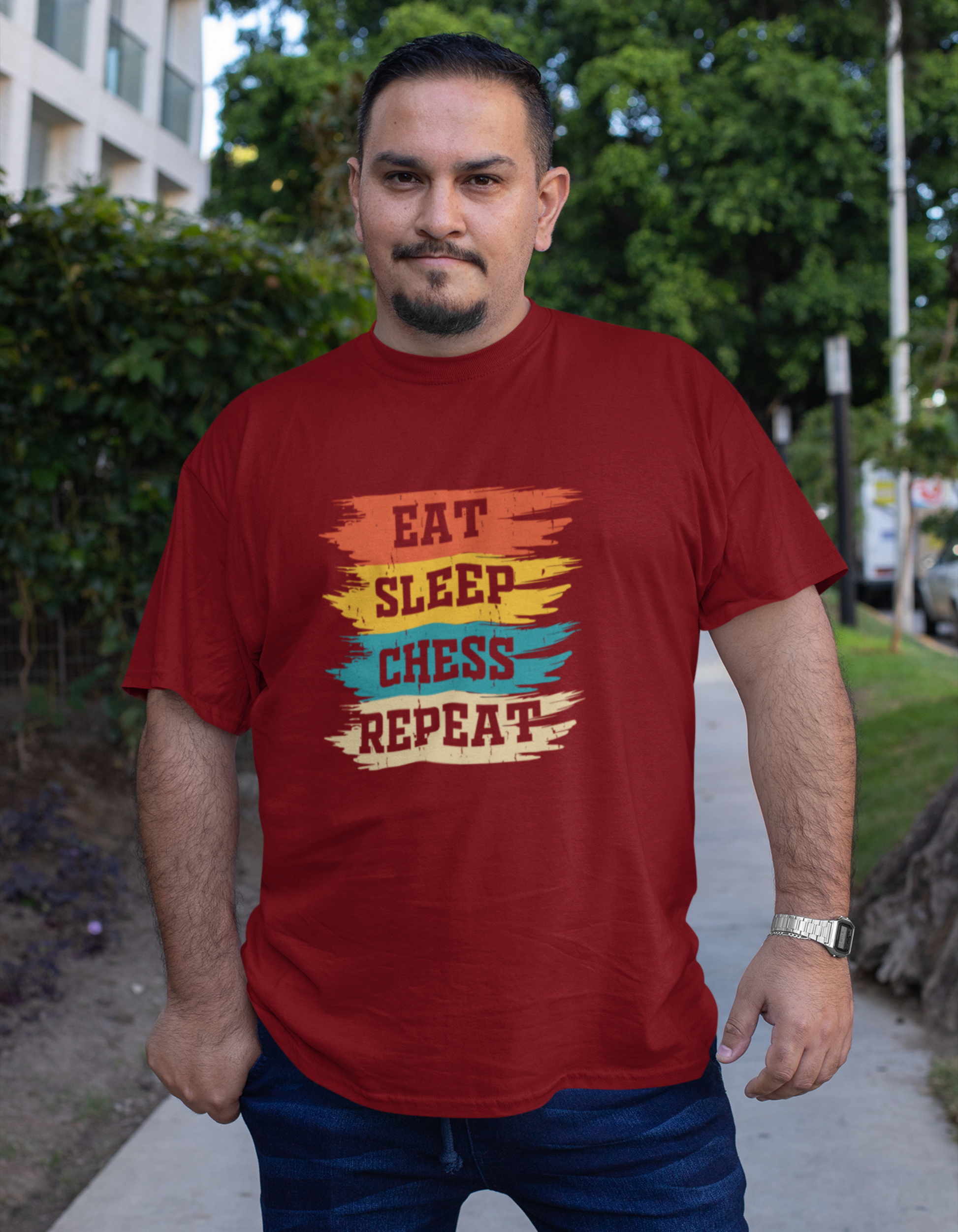 Eat Sleep Chess Repeat Plus Size T-Shirts for Men