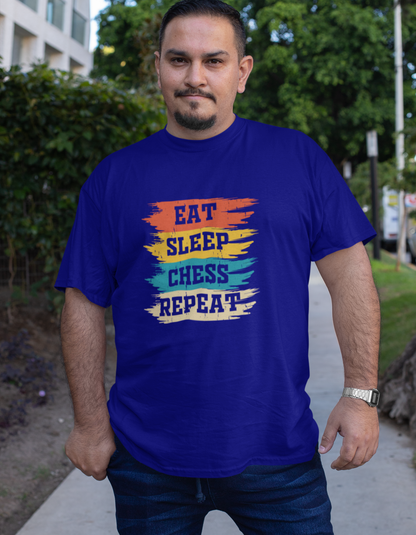 Eat Sleep Chess Repeat Plus Size T-Shirts for Men