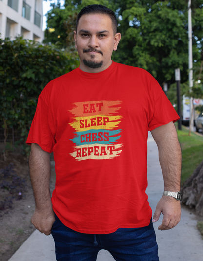 Eat Sleep Chess Repeat Plus Size T-Shirts for Men