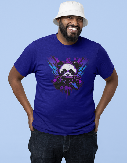 Gamer Panda Plus Size T-Shirts for Men