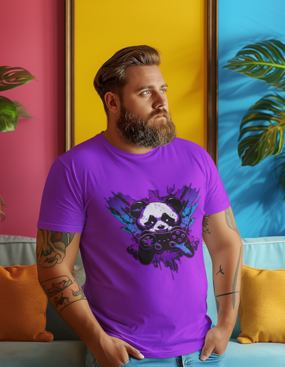 Gamer Panda Plus Size T-Shirts for Men