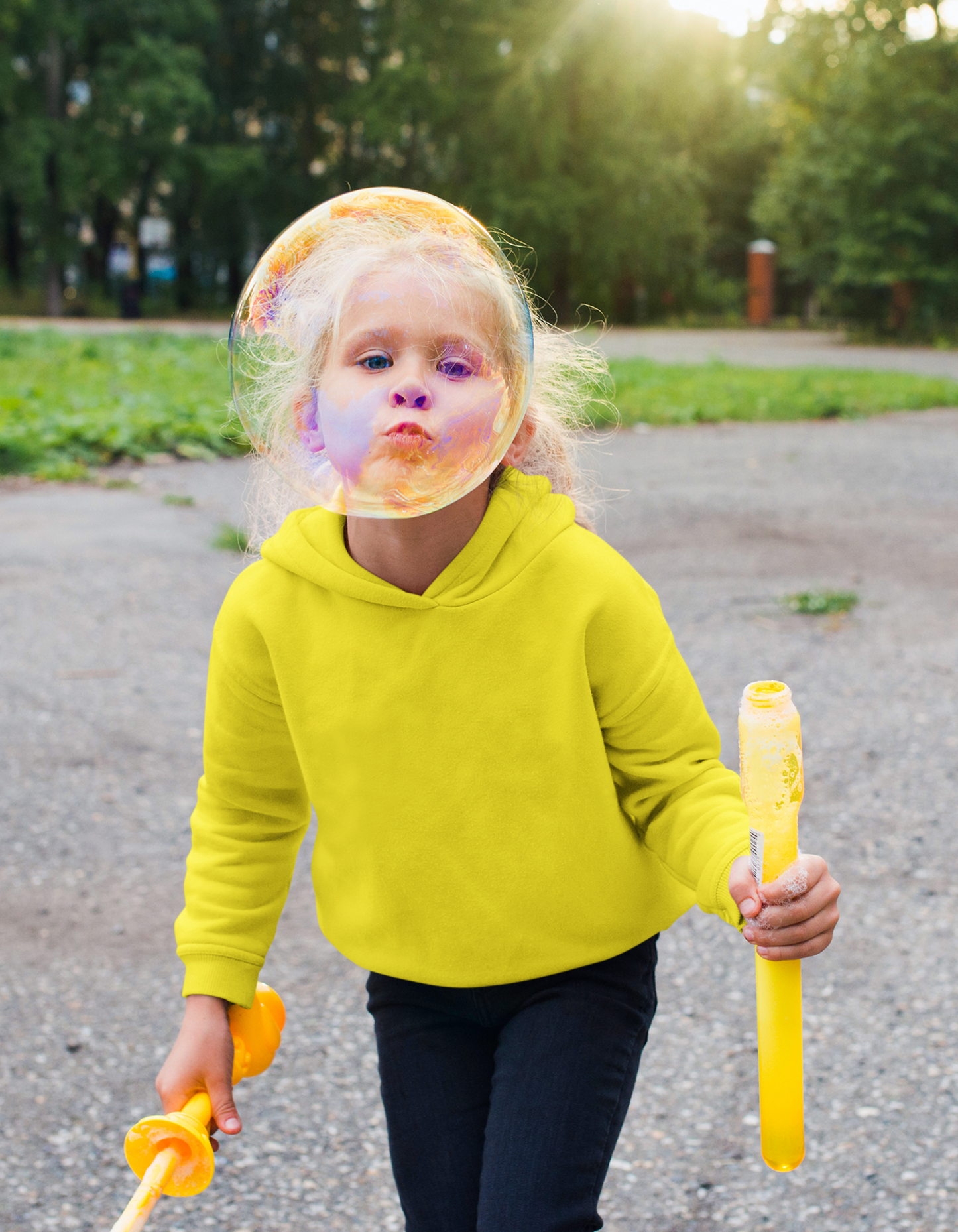 Yellow Hooded Sweatshirt for Girls