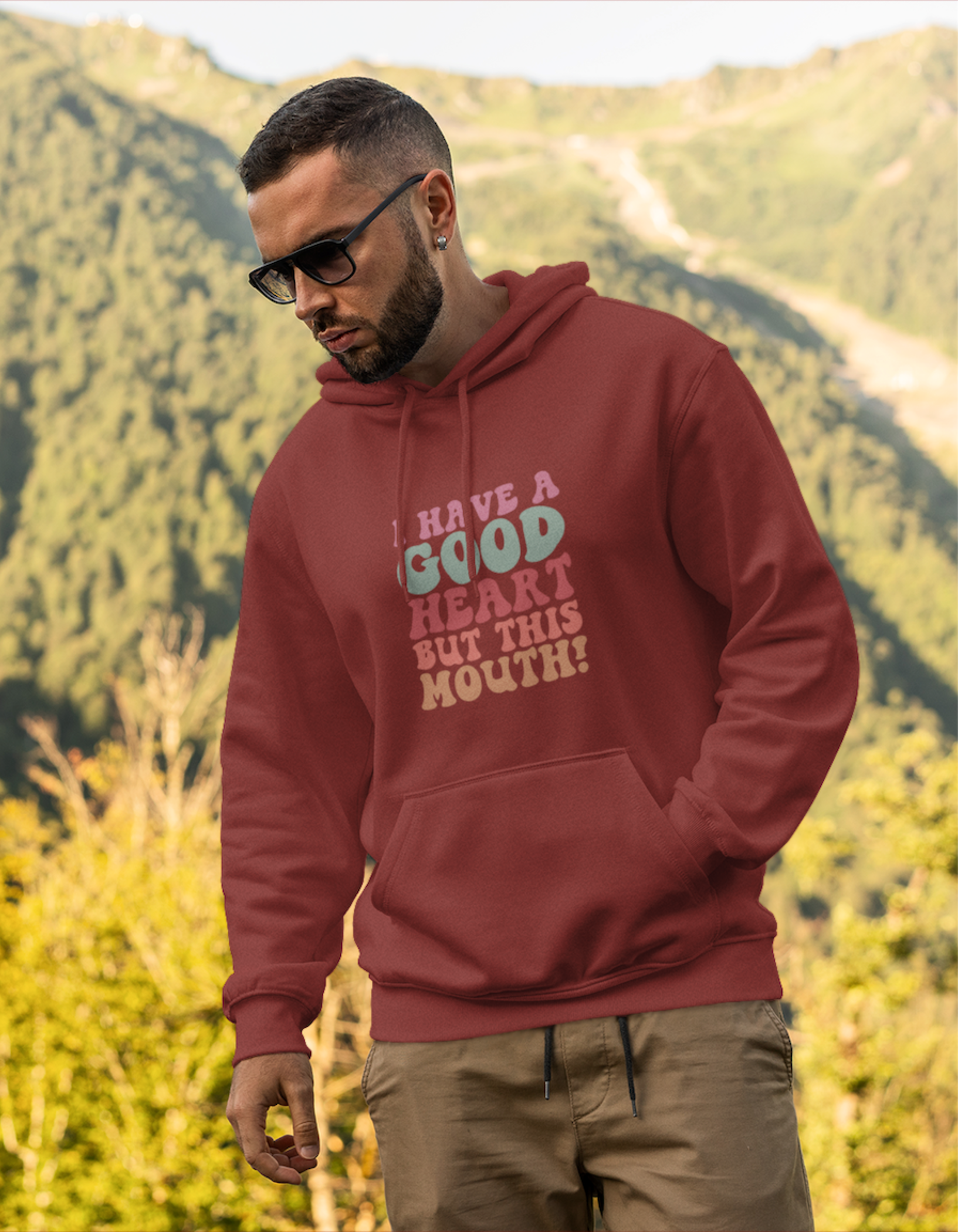 I Have A Good Heart But This Mouth Hooded Sweatshirts for Men