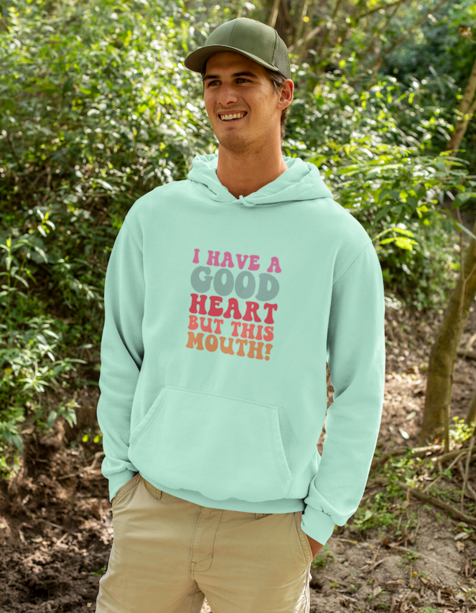 I Have A Good Heart But This Mouth Hooded Sweatshirts for Men