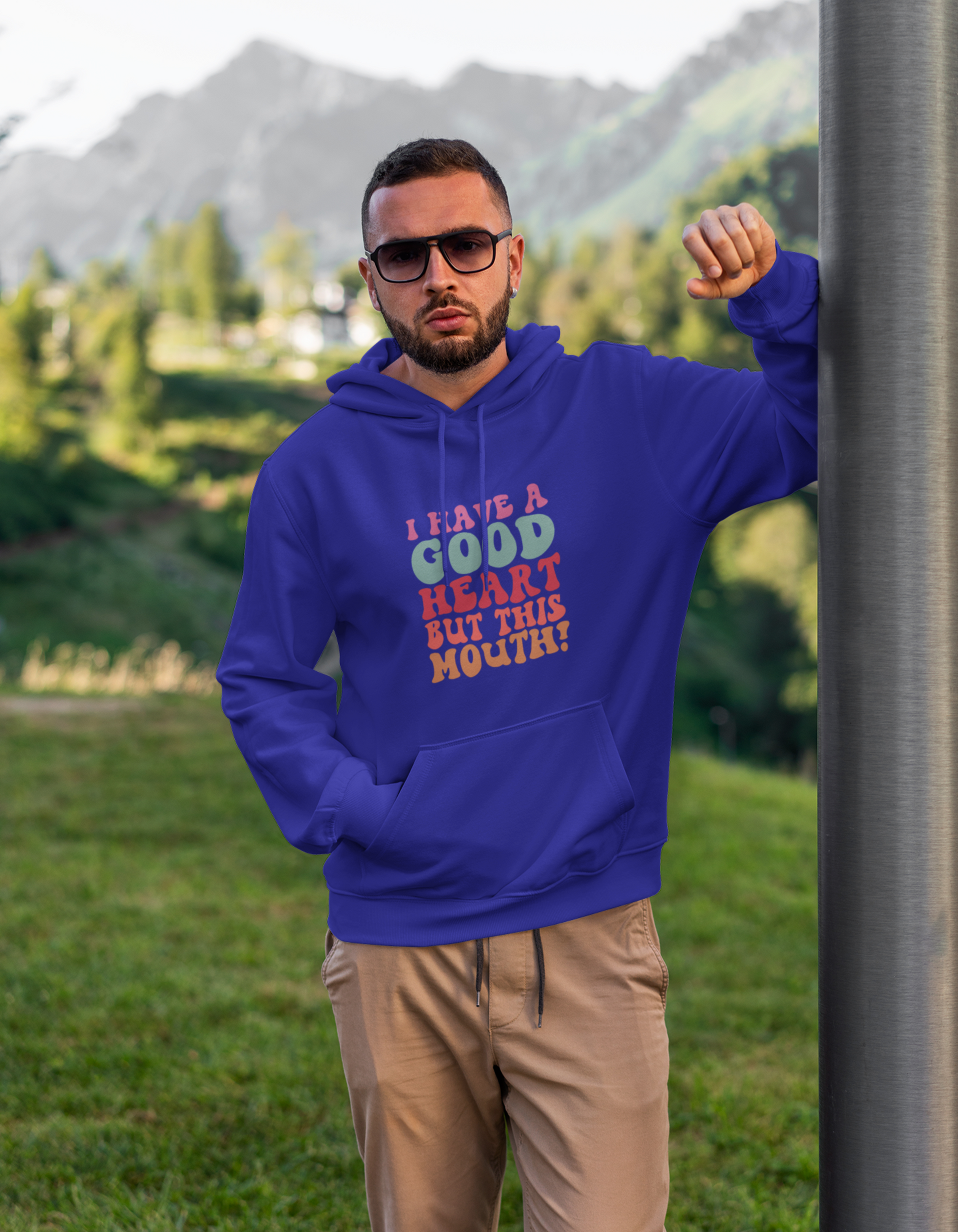 I Have A Good Heart But This Mouth Hooded Sweatshirts for Men