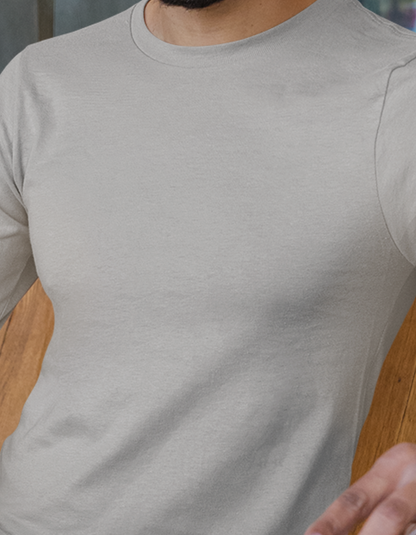 Grey Melange Full-Sleeve T-Shirt for Men