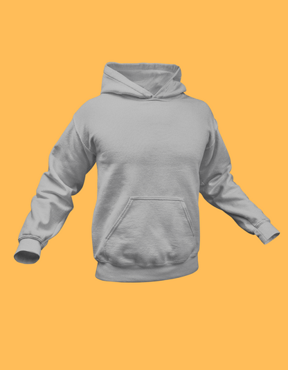 Grey Melange Plus Size Hooded Sweatshirt for Men