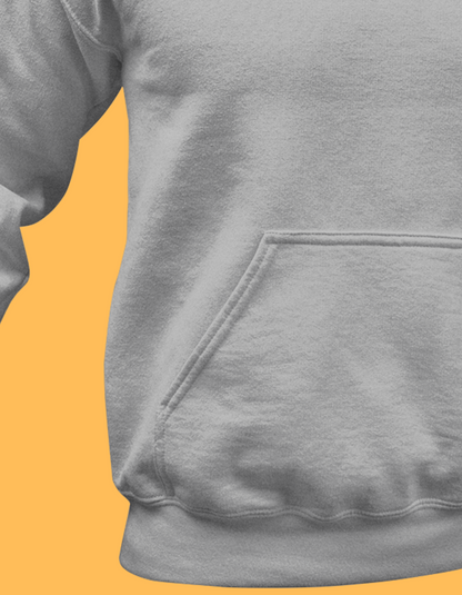 Grey Melange Plus Size Hooded Sweatshirt for Men