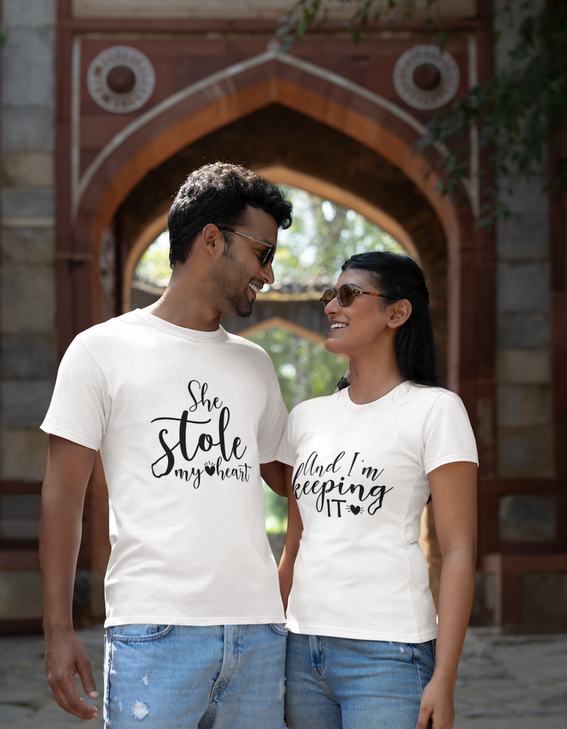 She Stole my Heart and I'm keeping it Couple T-shirts Online