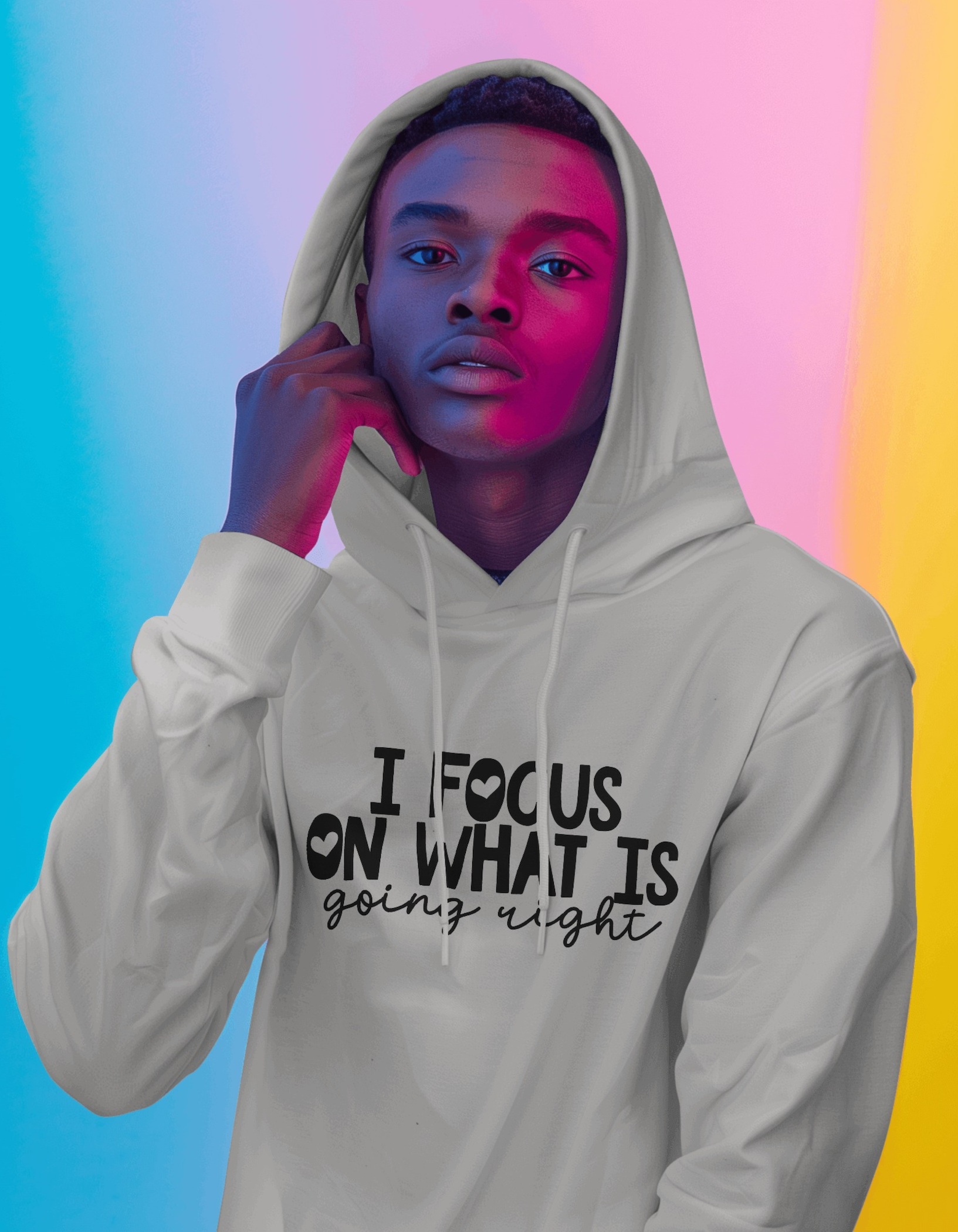 I Focus on What is Right Hooded Sweatshirts for Men