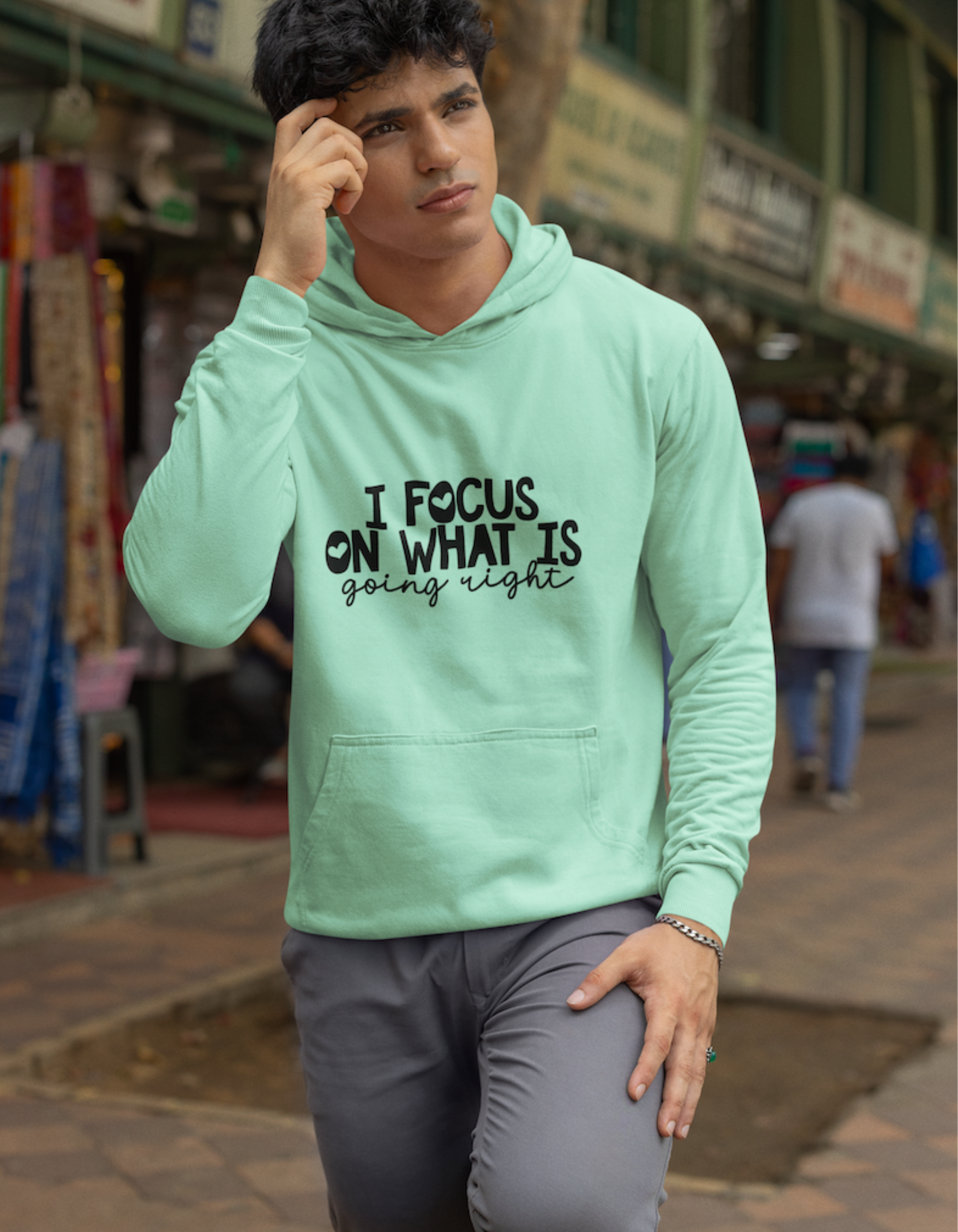 I Focus on What is Right Hooded Sweatshirts for Men