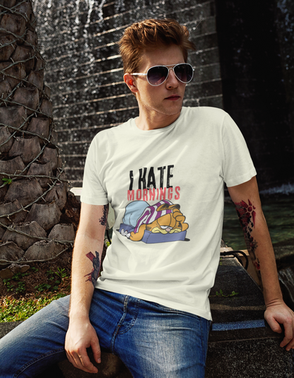 I Hate Morning: Garfield T-Shirt for Men