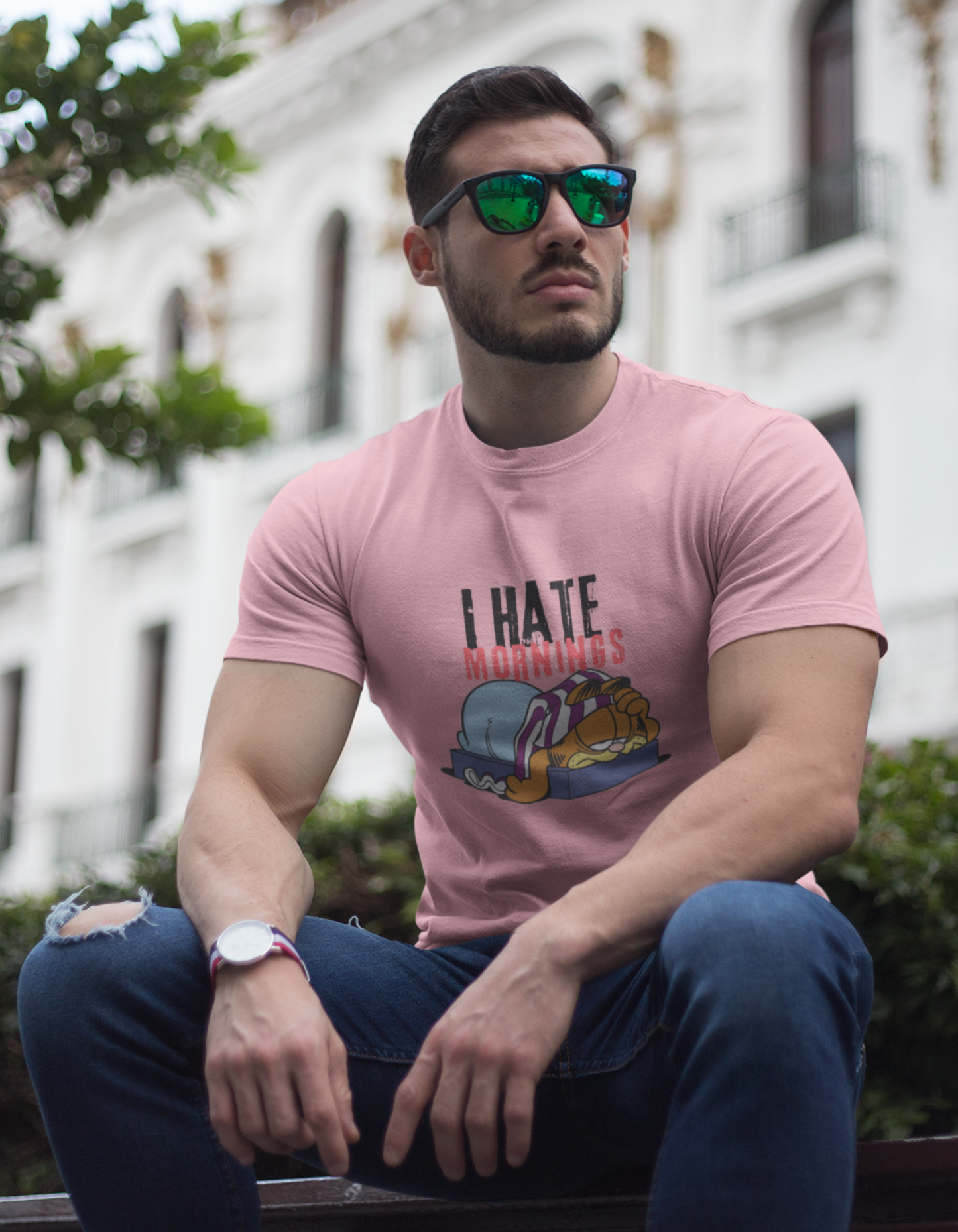 I Hate Morning: Garfield T-Shirt for Men