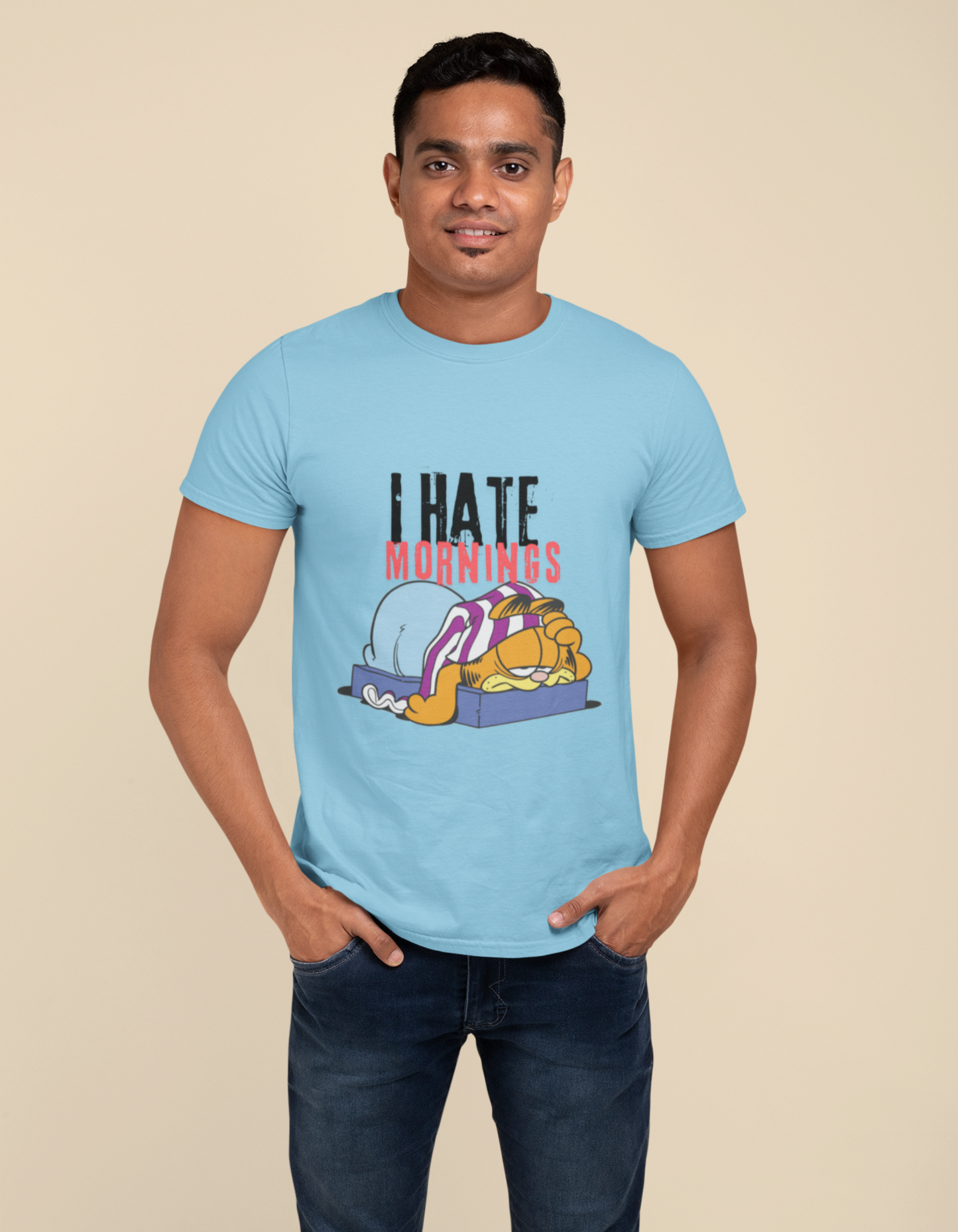 I Hate Morning: Garfield T-Shirt for Men